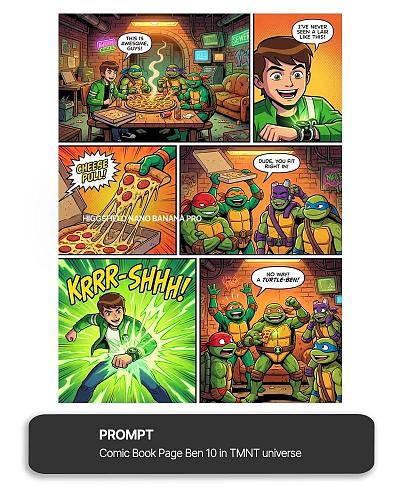 Ben 10 遇上 TMNT 完整漫画页面