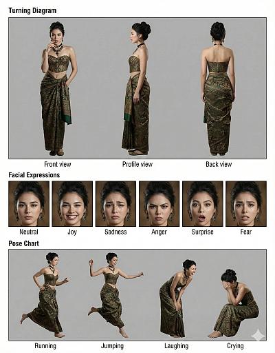 东南亚风格女性角色设计表