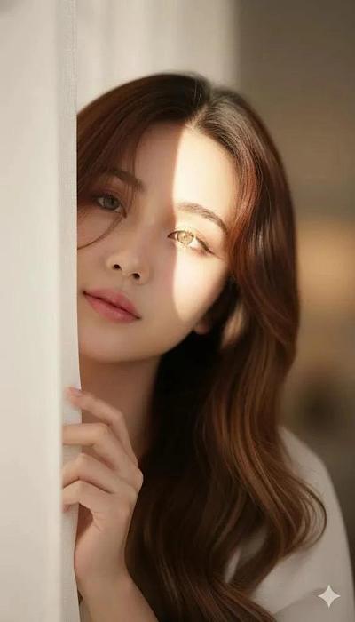 窗边少女温柔凝望