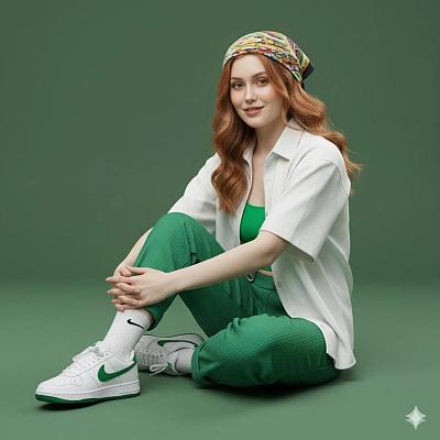 绿意休闲风少女写真