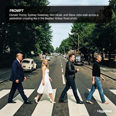 名人版披头士 Abbey Road 跨街照