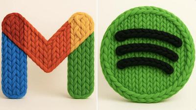 手工编织3D毛线Logo渲染