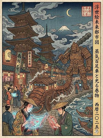 浮世绘未来都市图
