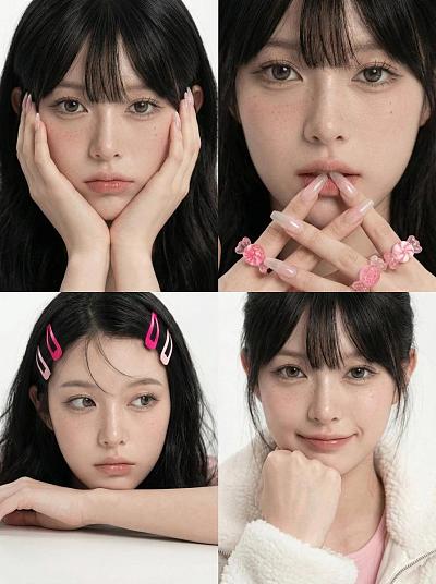 甜美韩系女团风四宫格写真预设