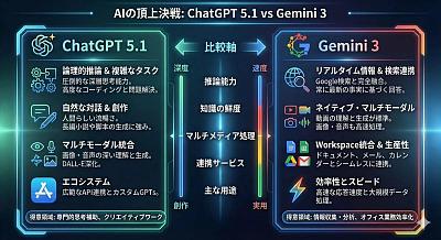 ChatGPT 5.1 和 Gemini 3 对比信息图