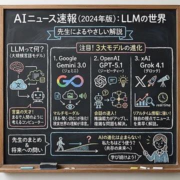 黑板风格的 AI 新闻图解