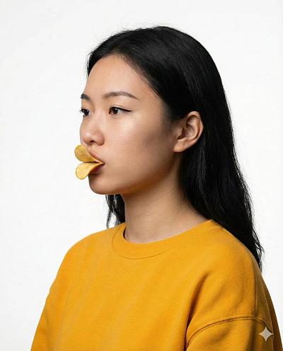 薯片鸭唇超写实肖像