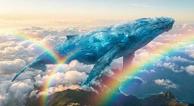 云中半透明海水鲸鱼