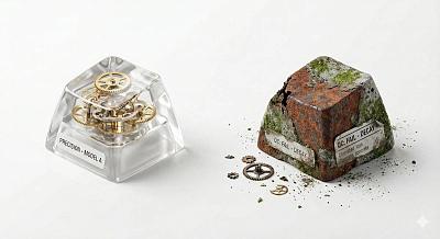 精密与腐朽的键帽对比