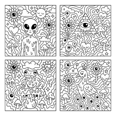 融化奇幻涂色页