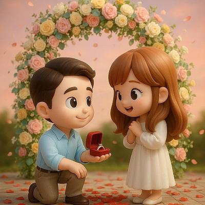 Q版3D求婚场景设计