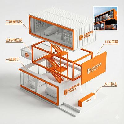 建筑爆炸图C4D风格