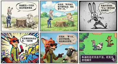 六格漫画风格对比展示