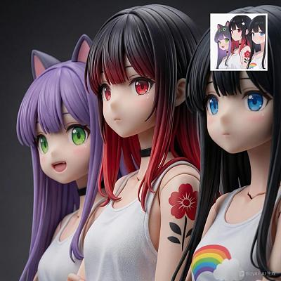 动漫人物平面转3D手办摄影