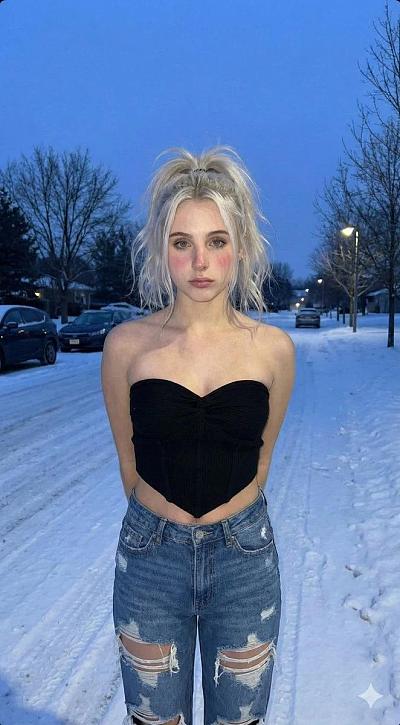 雪夜街头时尚写真