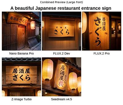 日式餐厅招牌生成对比