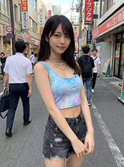 虚拟服装试穿，含东京街头场景选项
