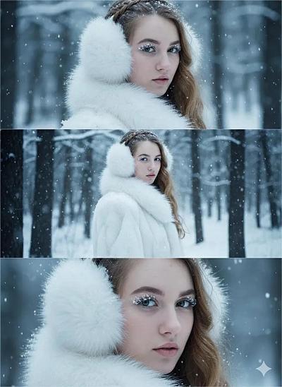 雪林时尚大片三联画