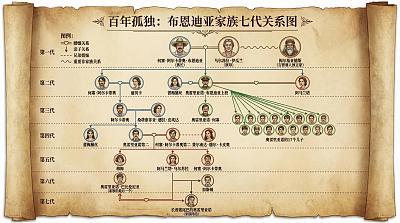 百年孤独布恩迪亚家族七代关系图