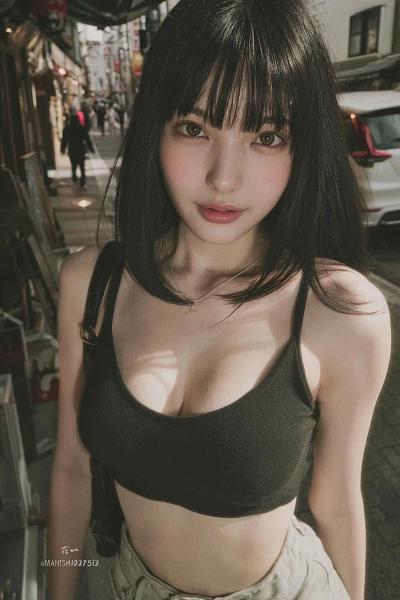 一张抓拍的年轻女子照片