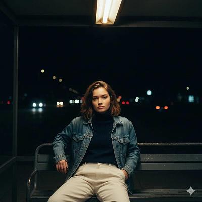 时光中的片刻——公交车站上的夜思