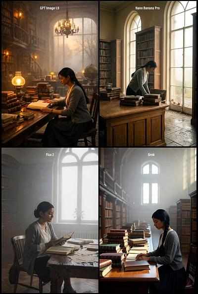 图书馆晨雾中的阅读时光