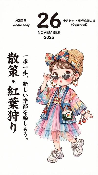 手绘日历插画