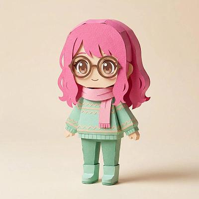 AI生成纸艺模型设计图与成品展示