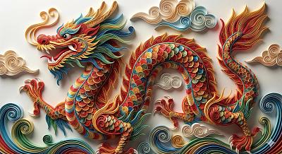 衍纸艺术重构：虎啸生风