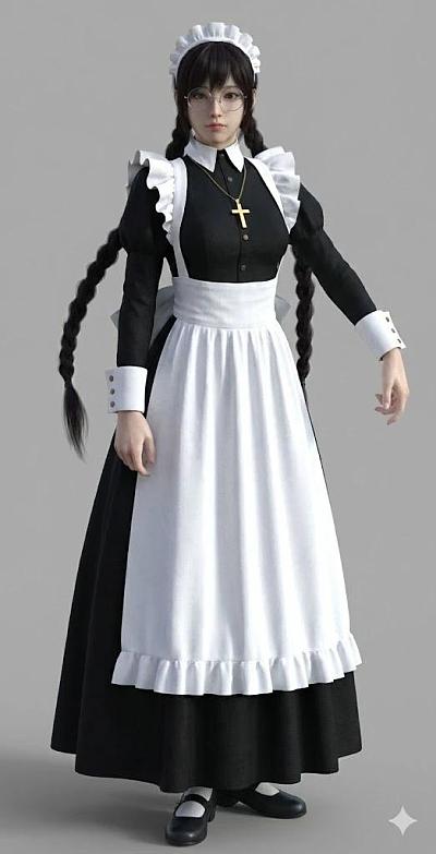 3DCG女性角色穿动漫风格服饰的图像生成预设