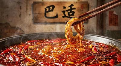 重庆火锅特写：巴适毛肚