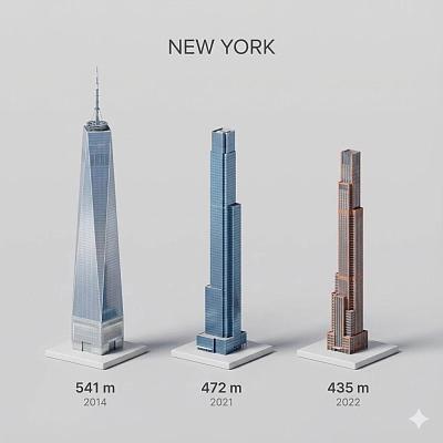 城市最高的三栋建筑同框