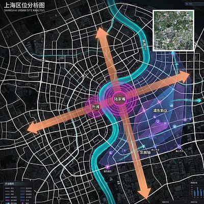 区位分析图暗黑风格