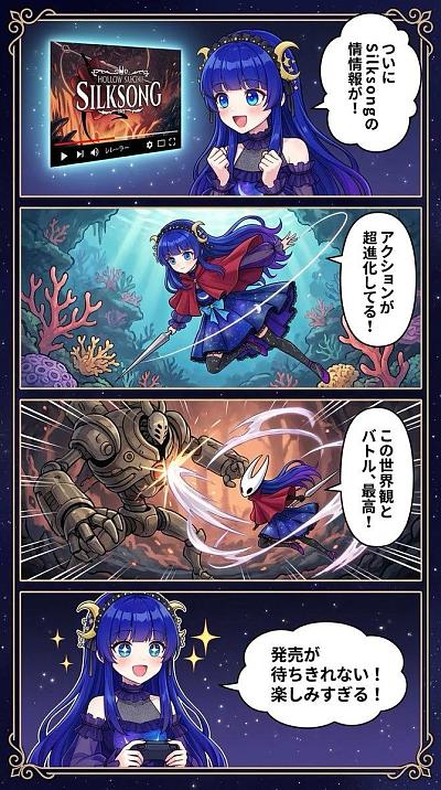 上传角色创作的《丝之歌》四格漫画