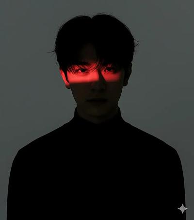 红光映眼暗影人像写真