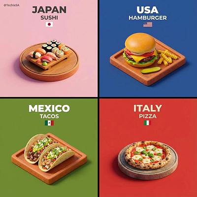 3D美食国家名片生成器