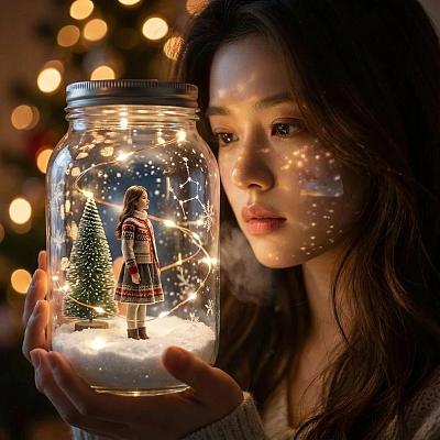 圣诞瓶中镜像自我对话