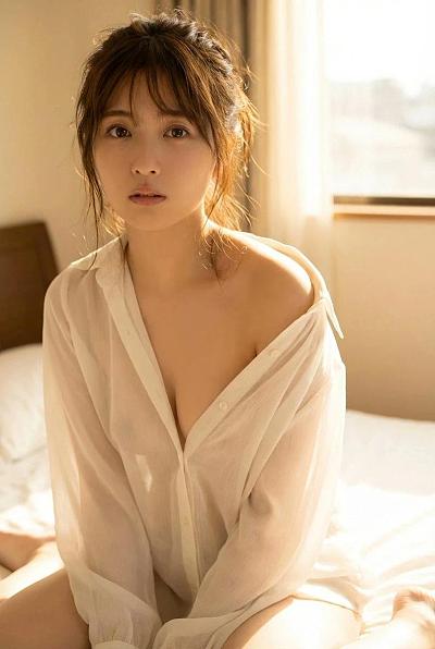 纯欲风写真：白衬衫下的性感与纯真