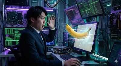 未来办公室中科技感十足的商务精英工作场景