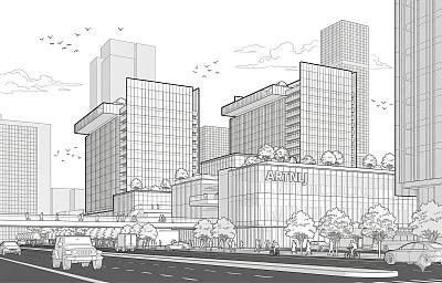风格化制图：黑白灰线稿风效果图【建筑、景观、规划均适用】