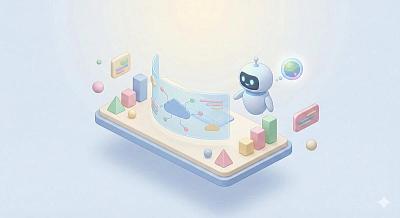 未来科技与生活融合的极简等距场景设计