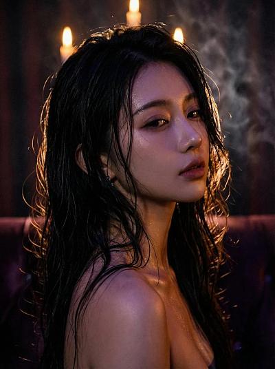 湿发魅影：双视角电影感氛围人像