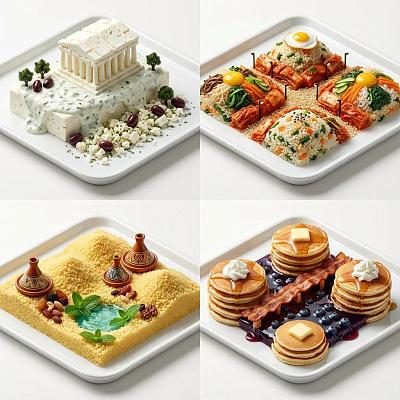 四国美食微缩景观拼盘