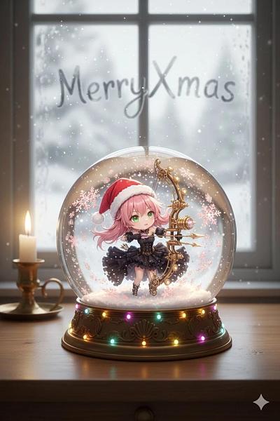 圣诞雪景球动漫角色生成提示