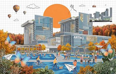 风格化制图：拼贴风效果图【建筑、景观、规划均适用】