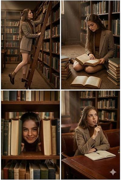 暗黑学院风图书馆写真