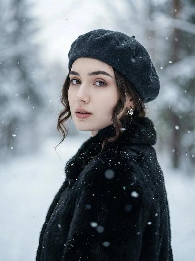 冬日雪景人像写真