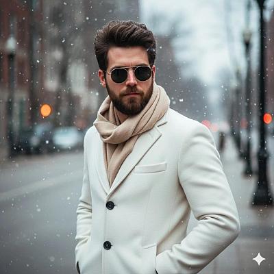 冬日时尚男模雪中写真