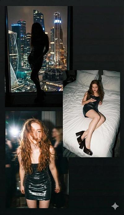 都市夜宴：光影中的时尚少女三联画