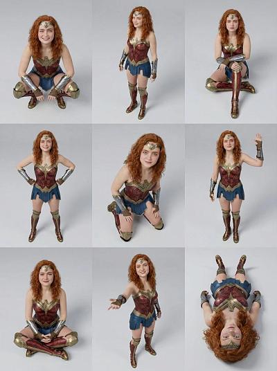 高精度3D女性角色多姿态展示图集